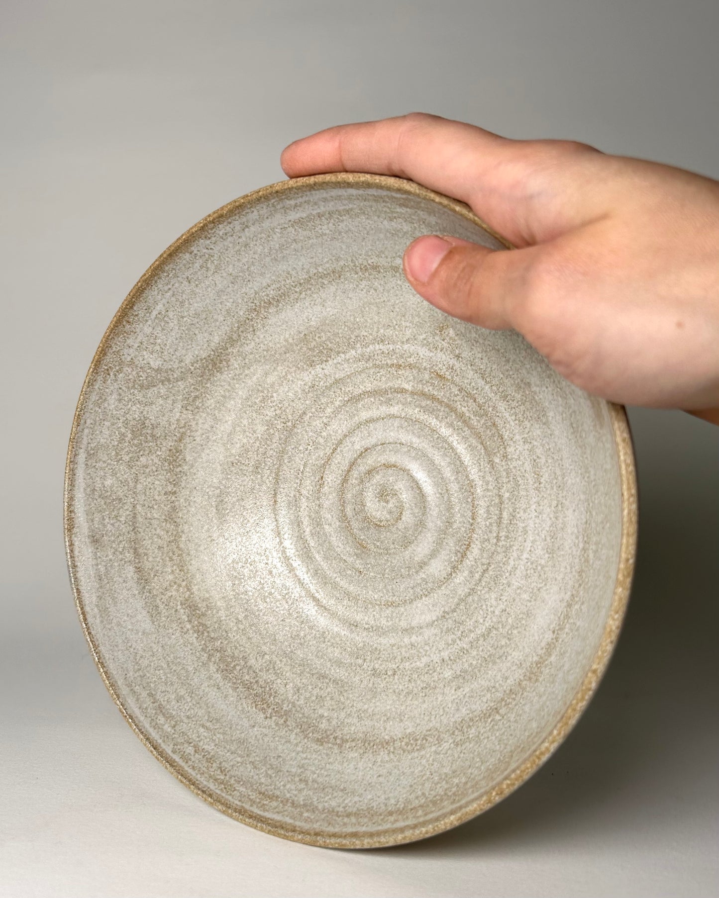 White Spiral Salad Bowl.