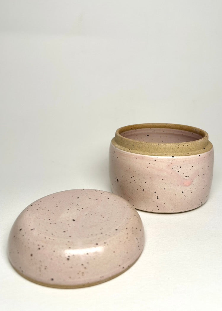Pink Speckle Jar.