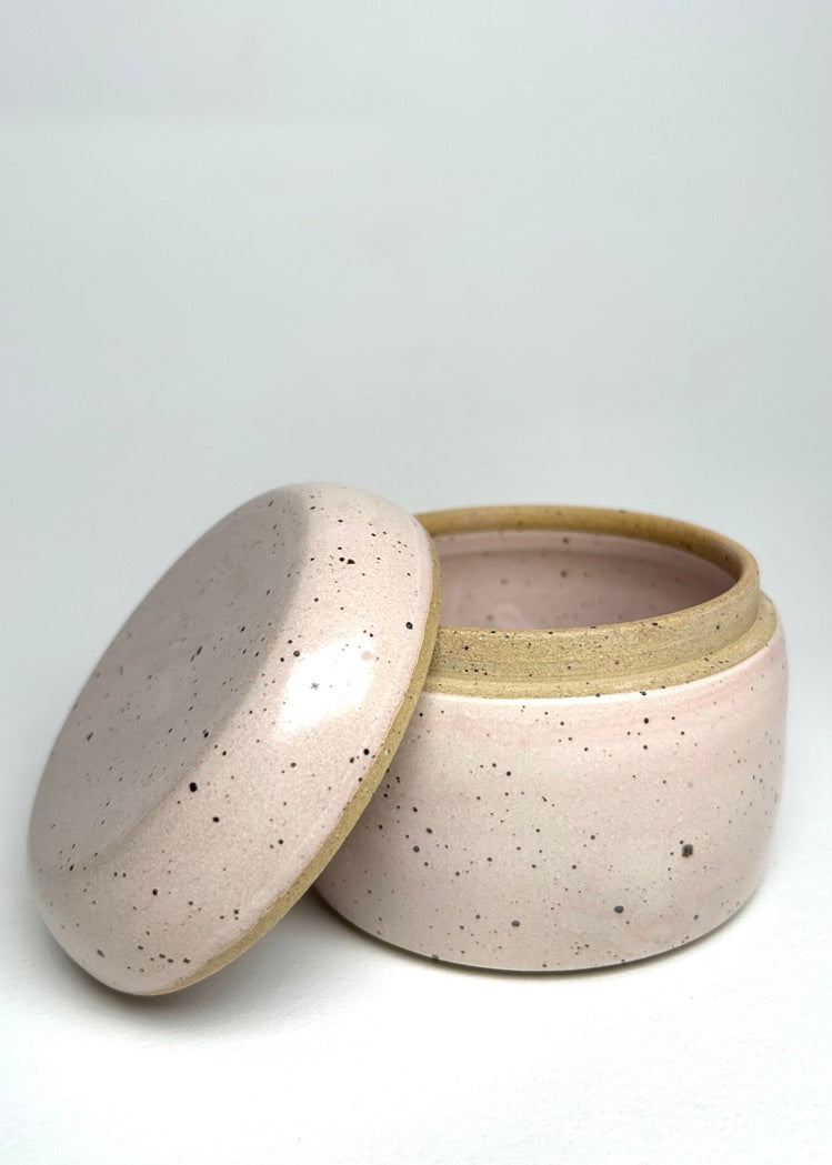 Pink Speckle Jar.
