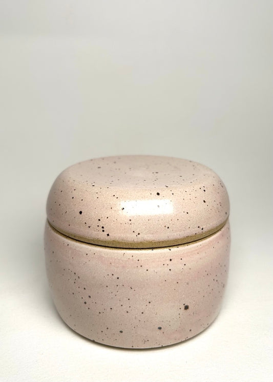 Pink Speckle Jar.